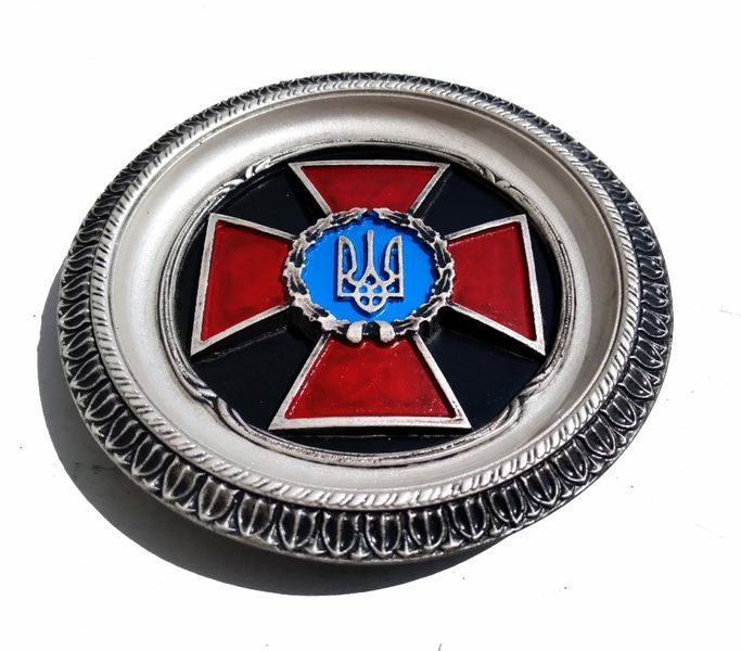 Декоративна тарілка Збройні Сили України 11см срібляста 84017309 фото