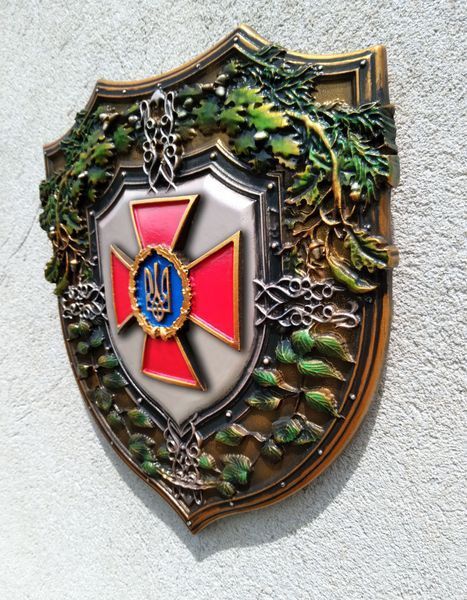 Об'ємна кольорова картина Емблема Збройних Сил України Настінне кольорове панно з емблемою ЗСУ 65442701 фото