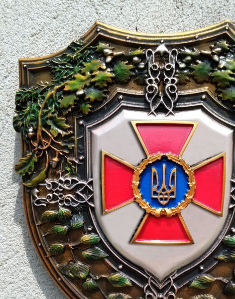 Об'ємна кольорова картина Емблема Збройних Сил України Настінне кольорове панно з емблемою ЗСУ 65442701 фото