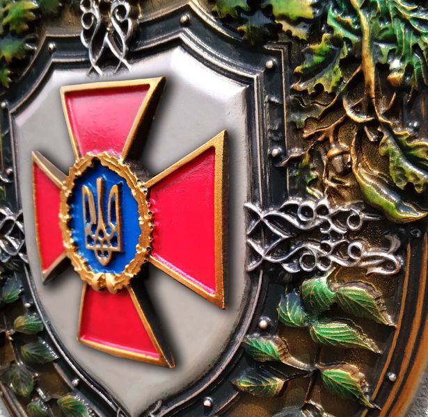 Об'ємна кольорова картина Емблема Збройних Сил України Настінне кольорове панно з емблемою ЗСУ 65442701 фото