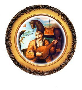 Патріотична тарілка Козак Мамай старовинний сюжет Посуд із символікою Декоративна тарілка з фото 106 фото